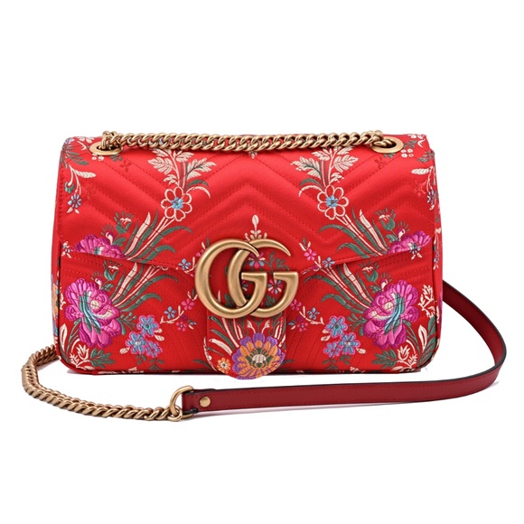 Gucci Handbags - New Gucci Marmont Gg Medium Jacquard/Leather Bag